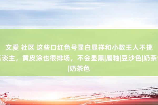 文爱 社区 这些口红色号显白显祥和小数王人不挑东谈主，黄皮涂也很排场，不会显黑|唇釉|豆沙色|奶茶色